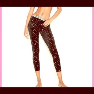 NWT Victoria’s Secret Glitter Velvet Leggings